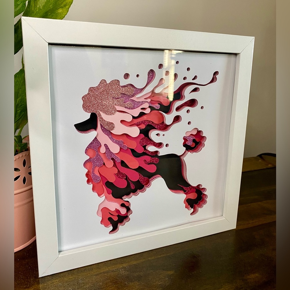 3D Drip Poodle Shadowbox - Picture 2 of 7